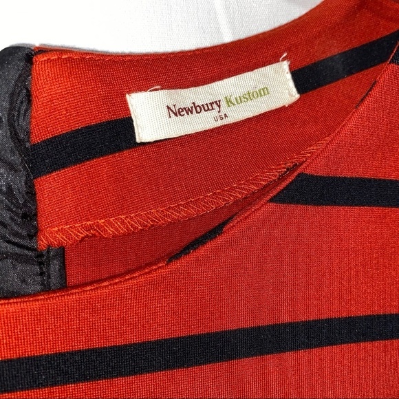 Newbury Kustom Red Black Stripe Zipper Dress Small - Picture 3 of 8